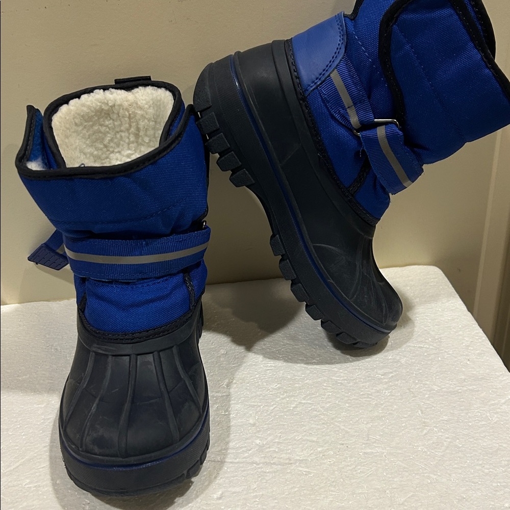 Lily & Dan Snow Winter Rain Boots faux fur lined leather outsole kids size 13/1
